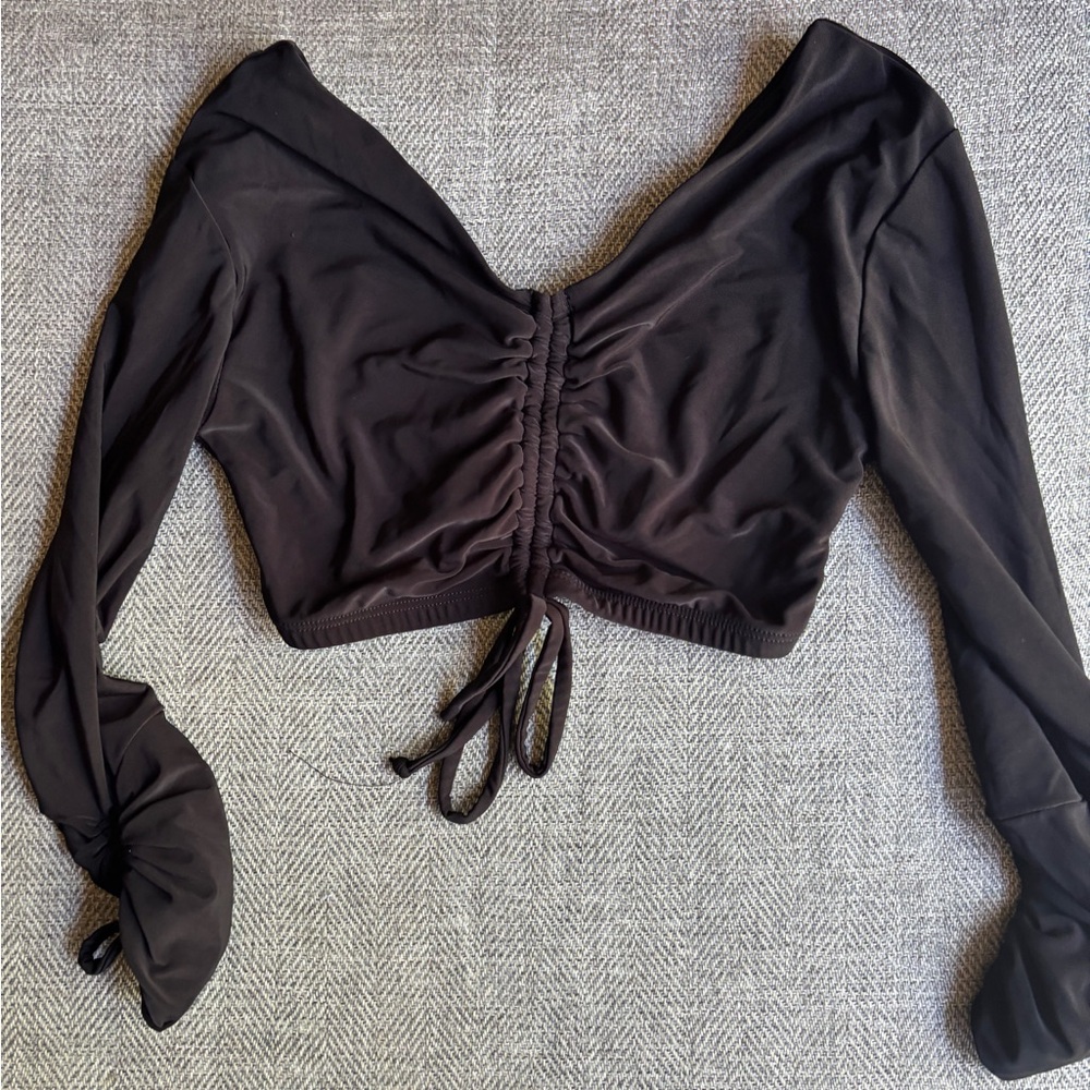 Tiger Friday Black Ruched Top - CXL